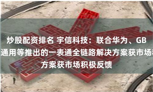 炒股配资排名 宇信科技：联合华为、GBASE南大通用等推出的一表通全链路解决方案获市场积极反馈